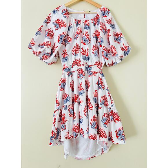 Anthropologie Priya Israni Short-Sleeve Mini Women's Dress Nautical Cutout L - Picture 5 of 7
